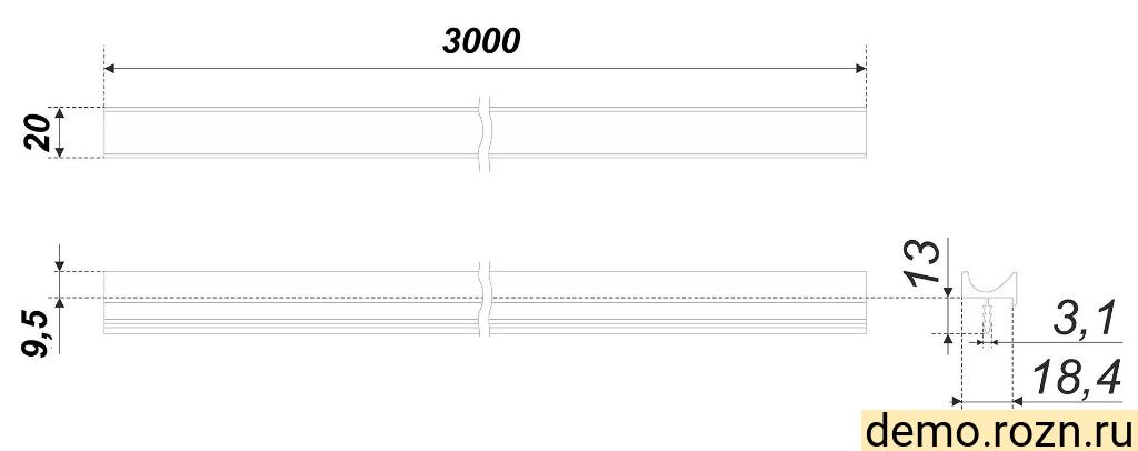RP004SC.1/000/3000 Мебельная ручка U-LINE RP004SC.1/000/3000